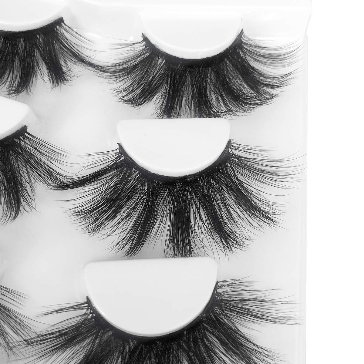 MIKIWI 25mm Lashes, Dramatic 6D Faux Mink Lashes, Fluffy Volume Eyelashes, Thick Crossed Lashes, Long Faux 25mm Mink Lashes (6D4-05)