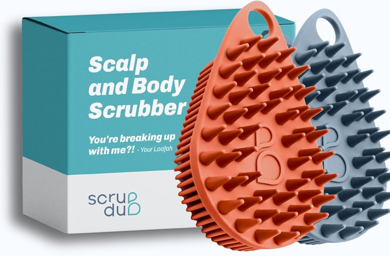 Premium Antimicrobial Scalp and Body Scrubber - Exfoliating Face & Scalp Tool | 2-Pack, Made in The USA