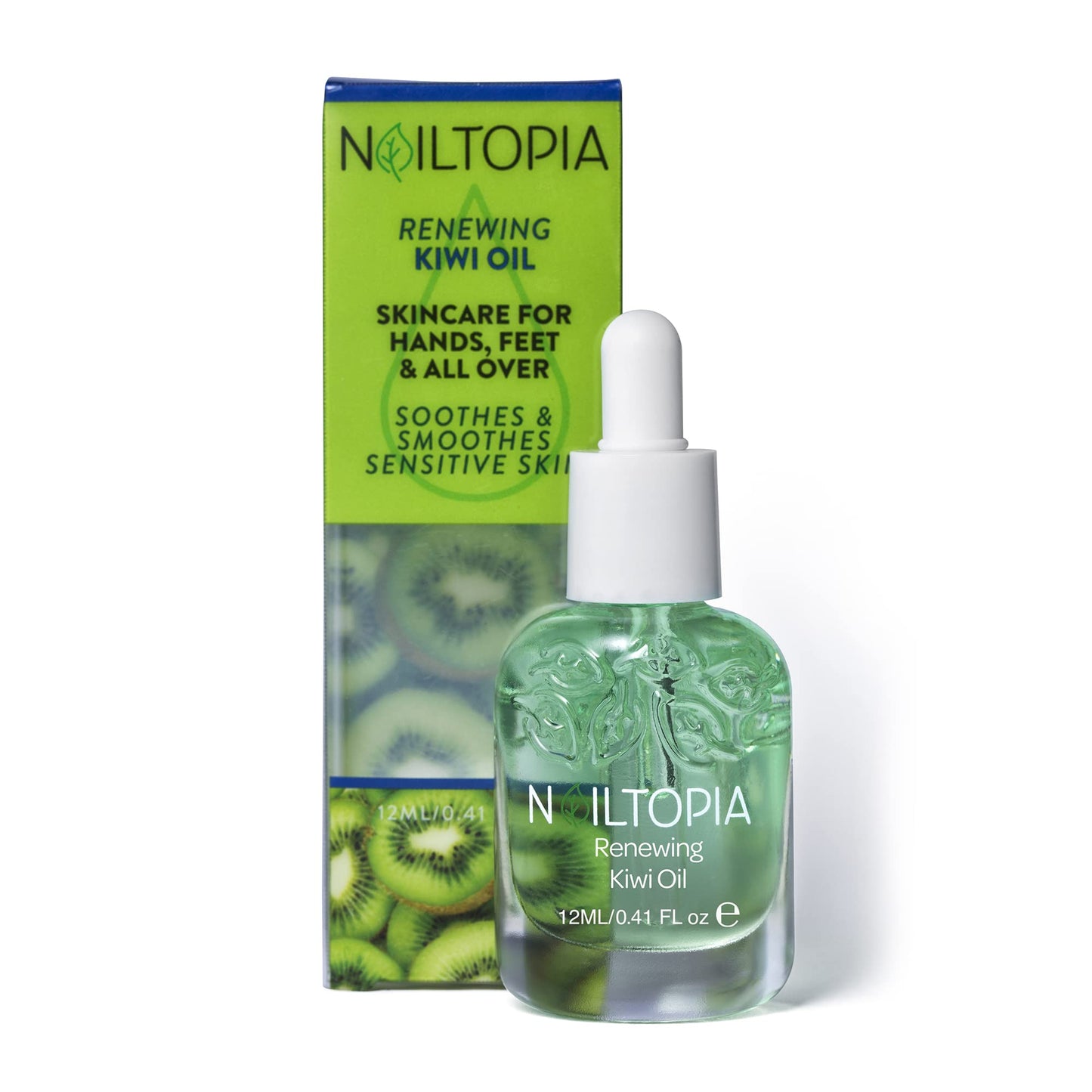 Nailtopia Fresh Soothing and Smoothing Kiwi Oil - Hydrating Cuticle Oil for Dry Skin - Bio-Sourced Skincare - Nail, Scalp, and Lip Oil - 0.41 oz
