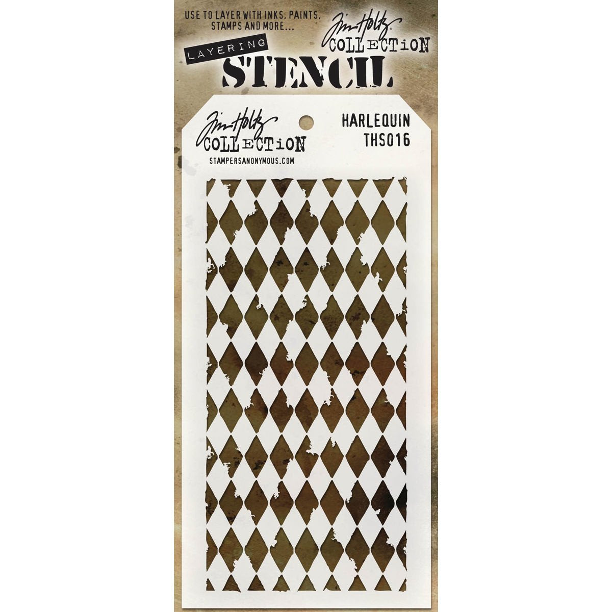 Stampers Anonymous Tim Holtz Layered Stencil, 4.125-Inch by 8.5-Inch, Harlequin