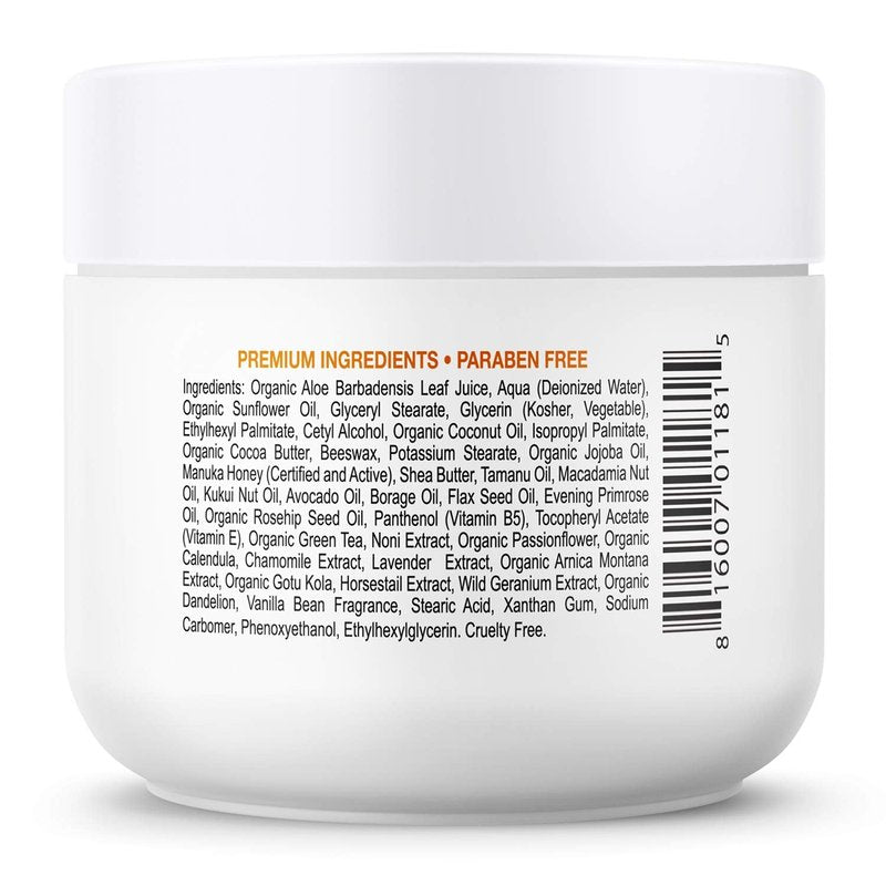 Deluvia Manuka Honey Cream | Hydrating & Soothing Moisturizer Face & Body Lotion | for Sensitive Skin, Eczema, Psoriasis & Dermatitis | 4 ounce