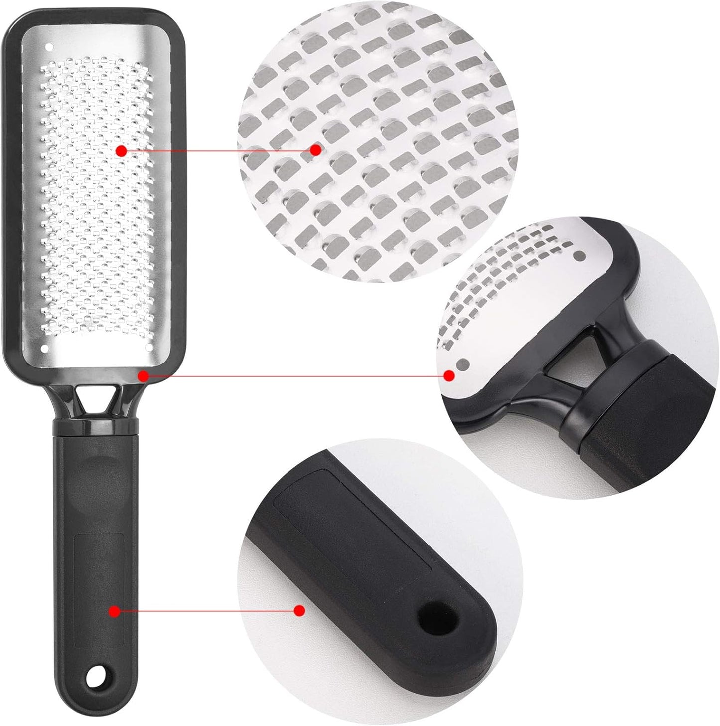 3 Pieces Colossal Foot Files Kit Foot Scrubber Foot Rasp and Double-Sided Heel Files Pedicure Tools Callus Remover Stainless Steel Feet Scraper Foot Grater for Dead Skin