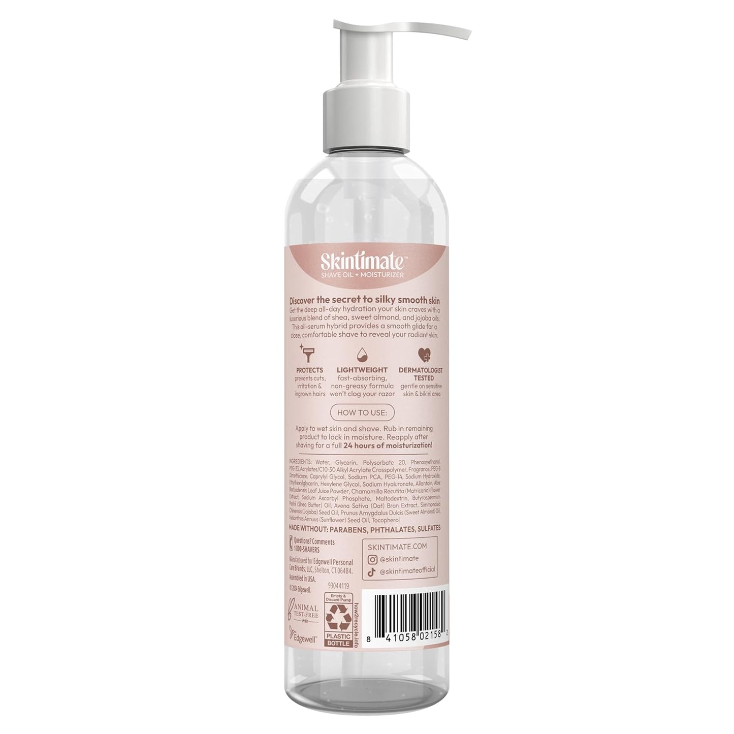 Skintimate 2-in-1 Shave Oil & Moisturizer, Coconut Bliss, 7.3oz | Shaving Oil, After Shave for Women Bikini Area Moisturizer with Vitamin E and Aloe, Shaving Cream Alternative, 7.3 fl oz
