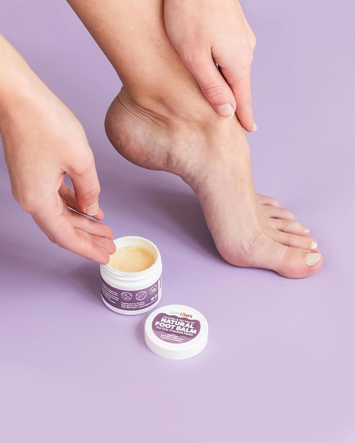 Moisturizing Heel Socks with Natural Hydrating Foot Balm Bundle | Fuzzy Pink Home Pedicure Gift Set