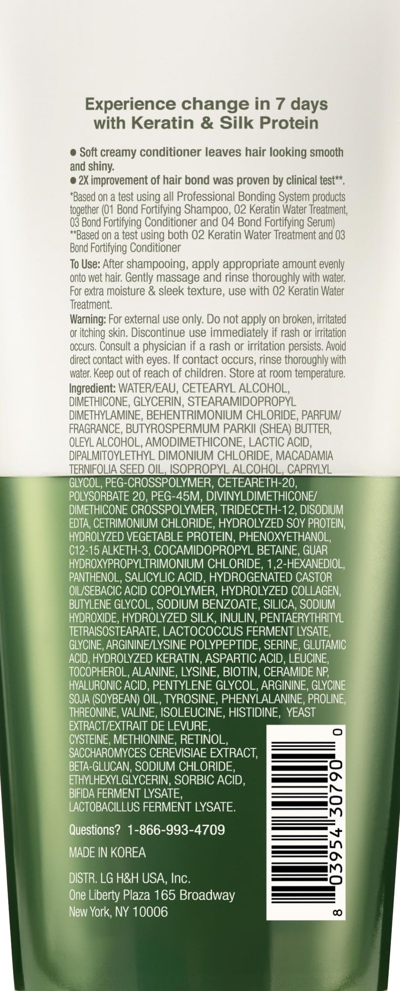 Dr. Groot Bond Fortifying Conditioner, With Keratin and Silk Protein, Clinically Proven to Repair and Thicken Dry, Thin or Damaged Hair, Kbeauty, Korean Hair Care Professional Bonding System