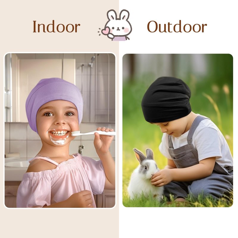 OLESILK Silk Baby Bonnet 6-12 Months: Modal Fabric, Mulberry Silk Lining,Anti-Frizz for Curly Hair, Adjustable Fit Growing Toddler Light Purple
