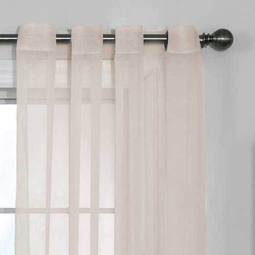 CurtainFresh Odor Neutralizing Sheer Voile Grommet Window Curtain for Bedroom or Living Room (1 Panel), 59 in x 108 in, Ivory