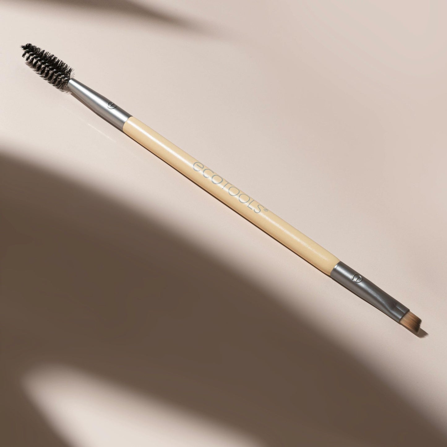 EcoTools Eyebrow Brush Duo, Tame, Sculpt & Fill in Brows, Multipurpose For Eyebrow Gel, Powder, & Cream, Dual-Ended Spoolie & Angled Brow Brush, Eco Friendly, Cruelty-Free, & Vegan, 1 Count