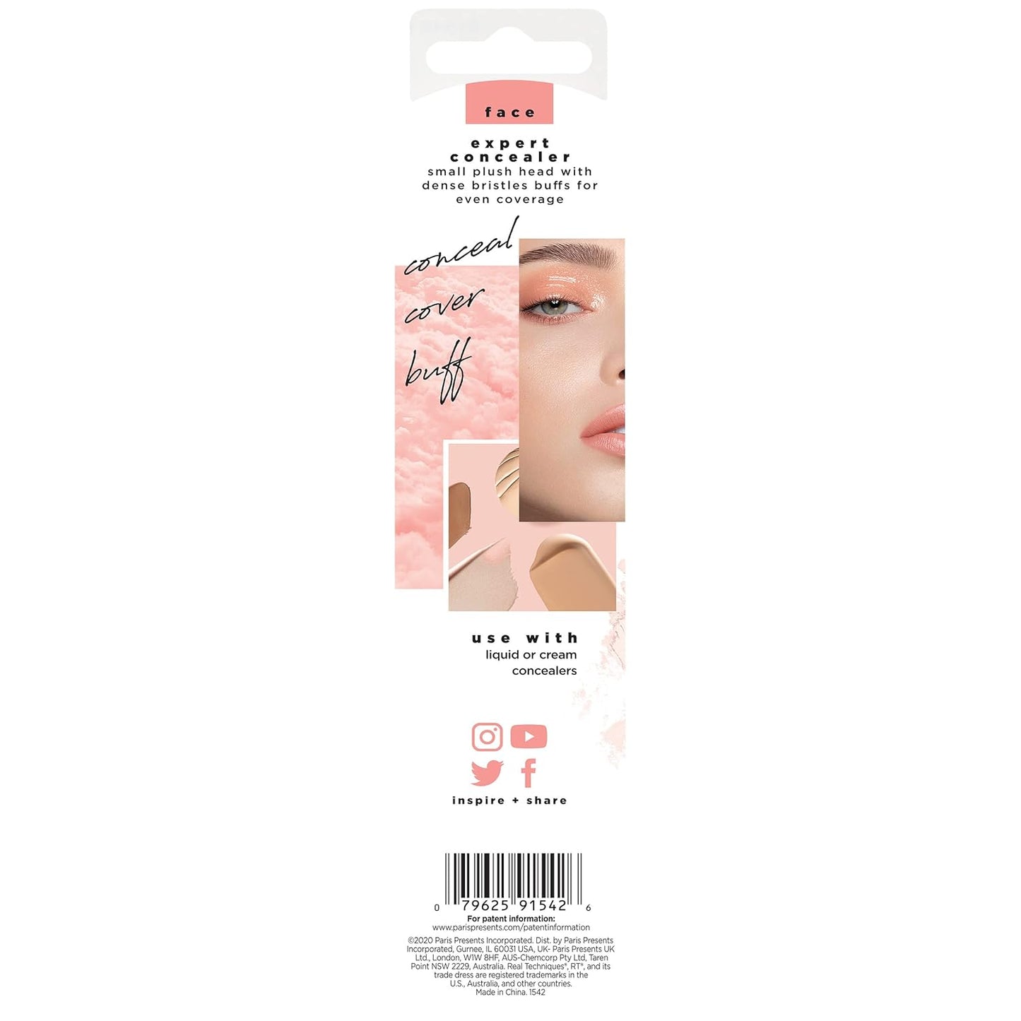 Real Techniques Brightening Concealer Makeup Brush, Viral Kitten Paw Brush Conceals Under Eyes, & Imperfections, Cover Dark Circles, For Brightener & Concealer, RT 242 Brush, Cruelty-Free, 1 Count