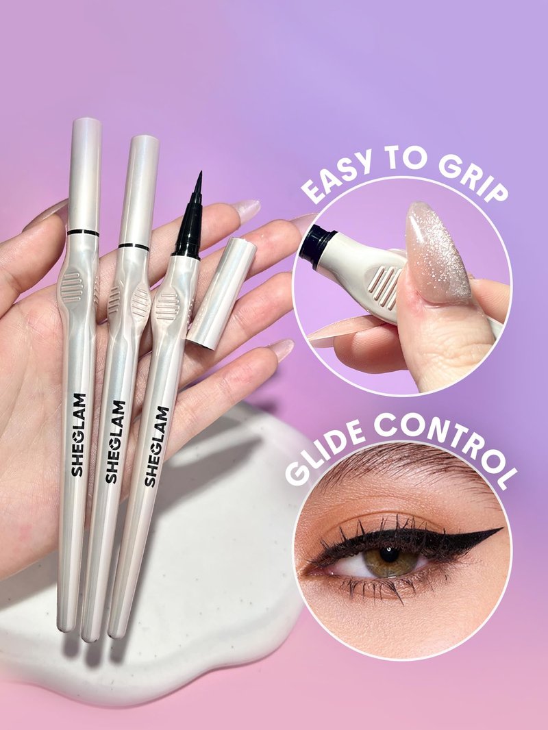 SHEGLAM Glide Control Liquid Eyeliner Smooth Long-Lasting Waterproof Easy to Grip-Matte Black