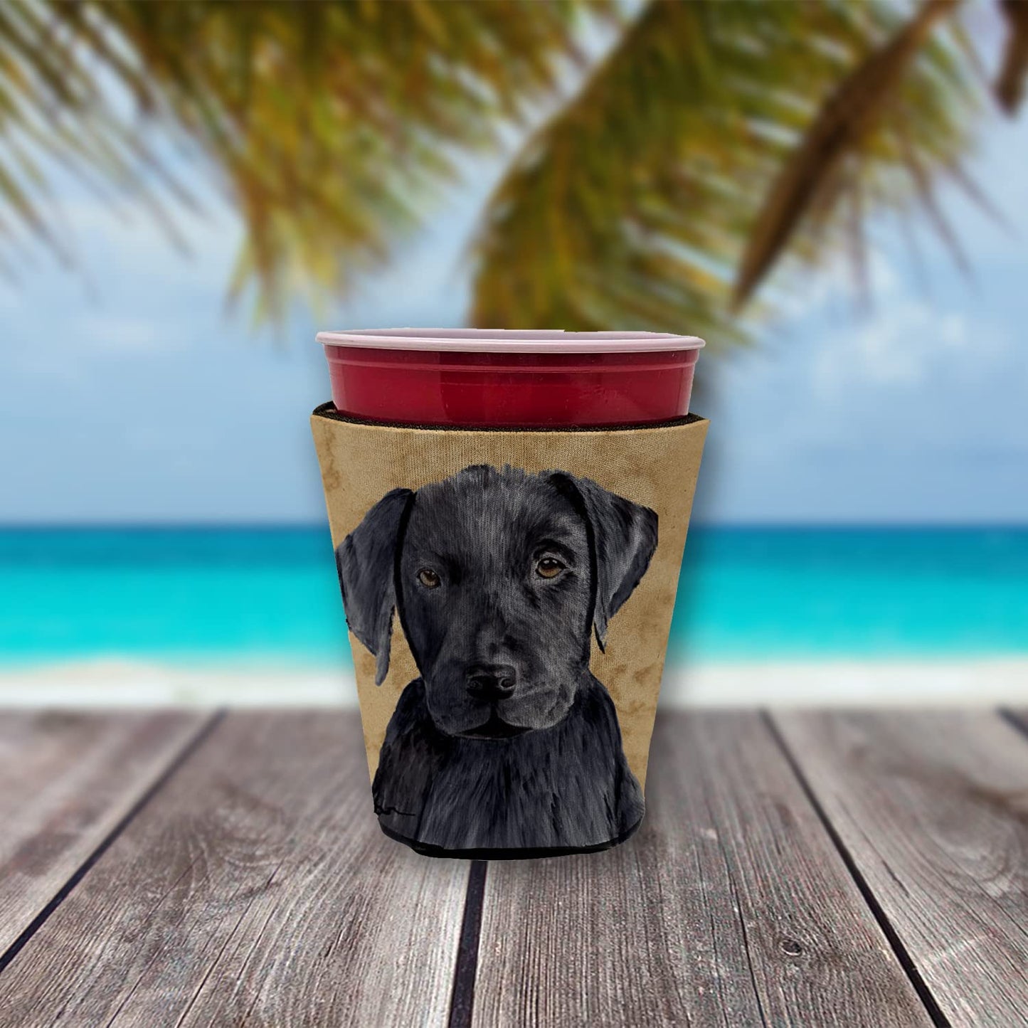 Caroline's Treasures SC9136RSC Labrador Red Cup Hugger Cup Cooler Sleeve Hugger Machine Washable Drink Sleeve Hugger Collapsible Insulator Beverage Insulated Holder