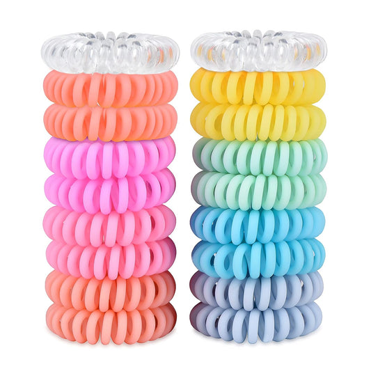TIZZYT Hair Ties, 18 Count - Vintage matte color Spiral Hair Ties, No Crease, Suitable For Women And Children With Thick Or Thinning Hair