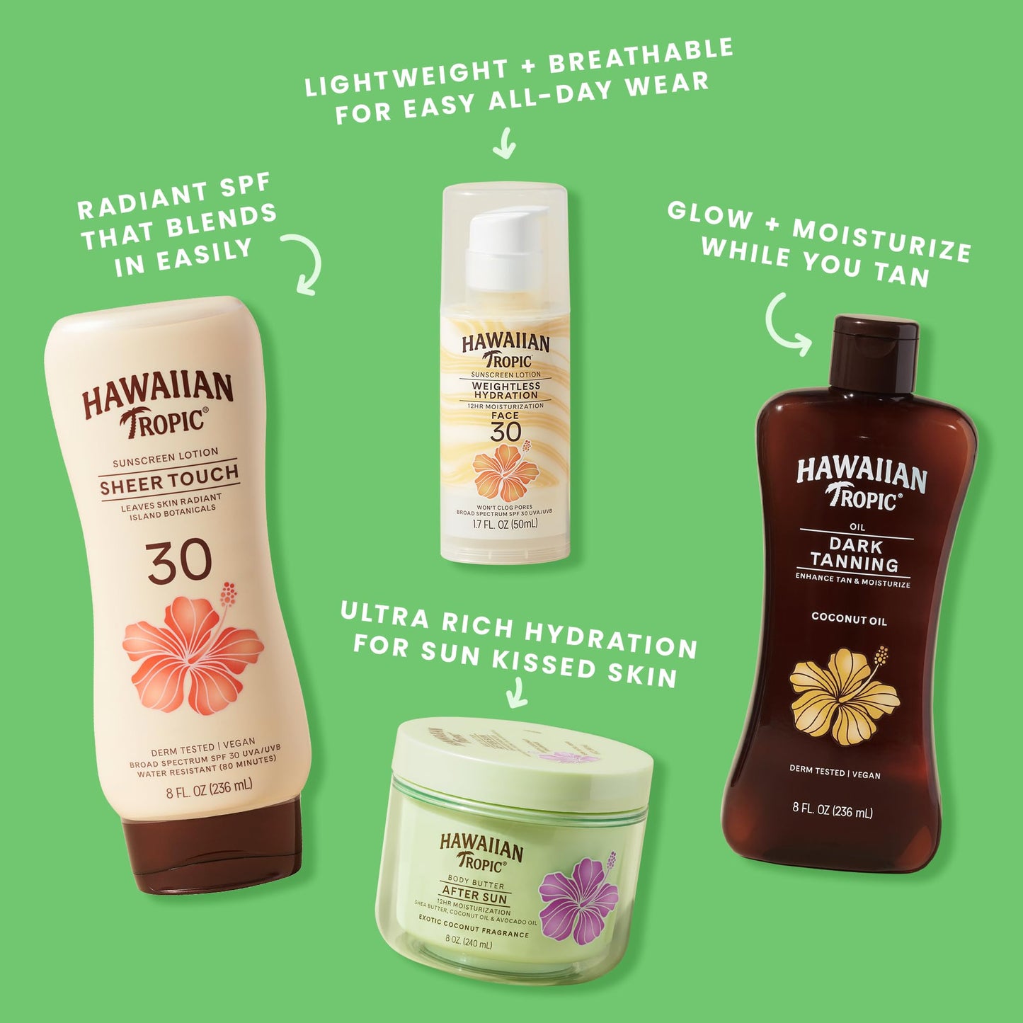 Hawaiian Tropic After Sun Lotion Lime Coolada Case, 12 mini bottles | After Sun Care Travel Essentials, Aloe Vera Lotion, 2 fl oz each (Pack of 12)