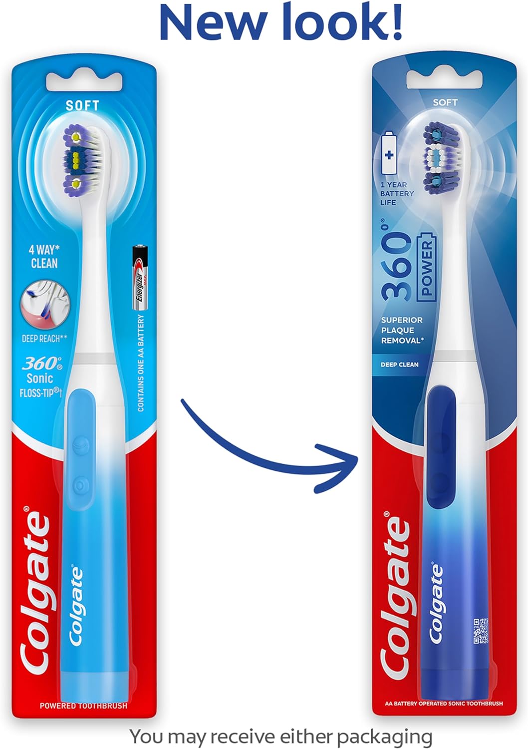 Colgate 360 Floss Tip Sonic Powered Battery Toothbrush Refill Pack - 2ct