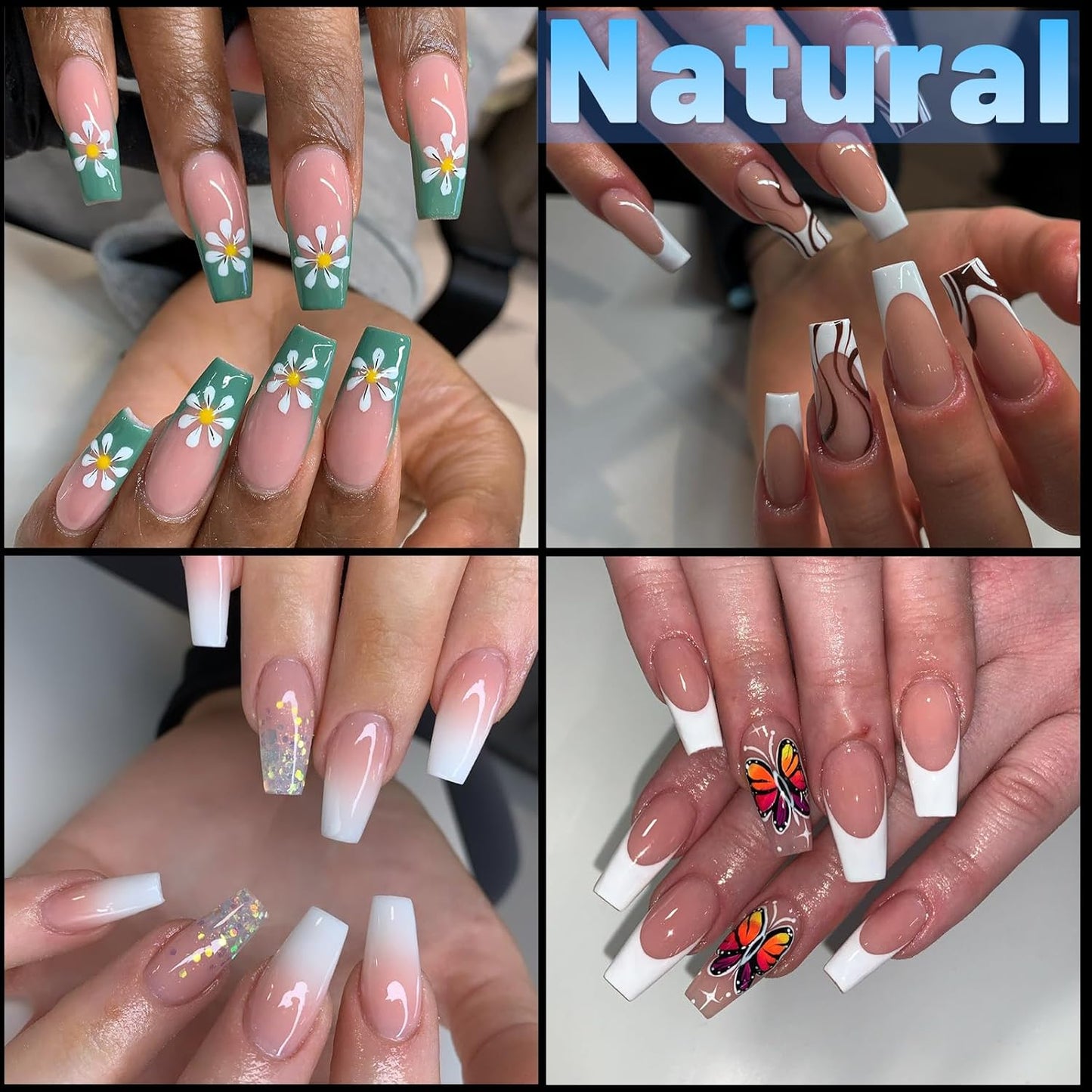 240pc Square Gel Nail Tips Medium Fake Nails for Press on Nails Clear Acrylic Nails Tips, 12 Size Full Cover Nail tips Square Soft Gel Nail Tips False Nails Extension Artificial Fingernails