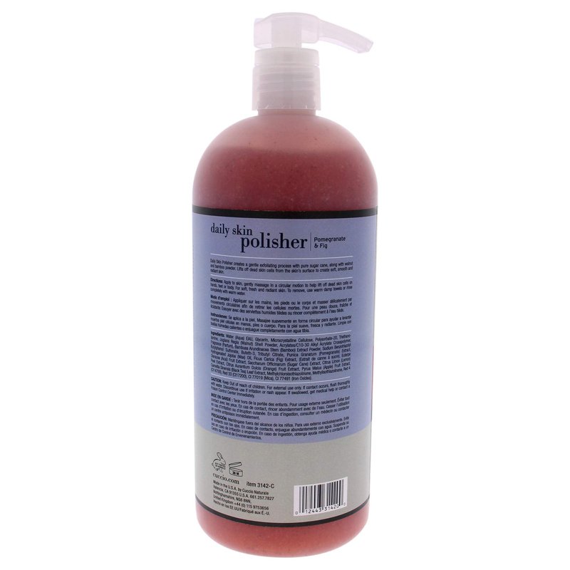 Cuccio Naturale Daily Skin Body Polisher - Soothes And Softens - Gentle Exfoliation Process - Lifts Dead Cells From Surface - Smooth And Radiant Results - Pomegranate And Fig - 32 Oz Scrub