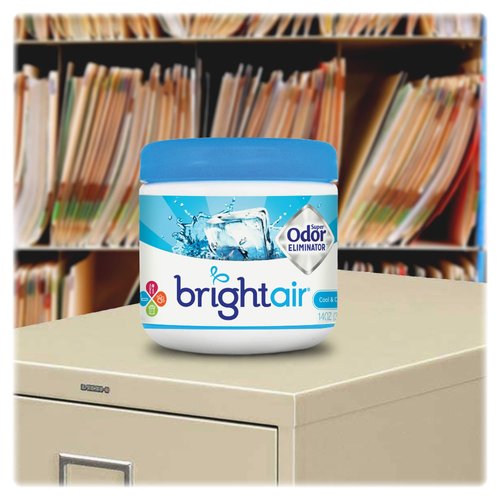 Bright Air 900090 Solid Air Freshener and Odor Eliminator, Cool and Clean Scent, Blue, 14 Ounces