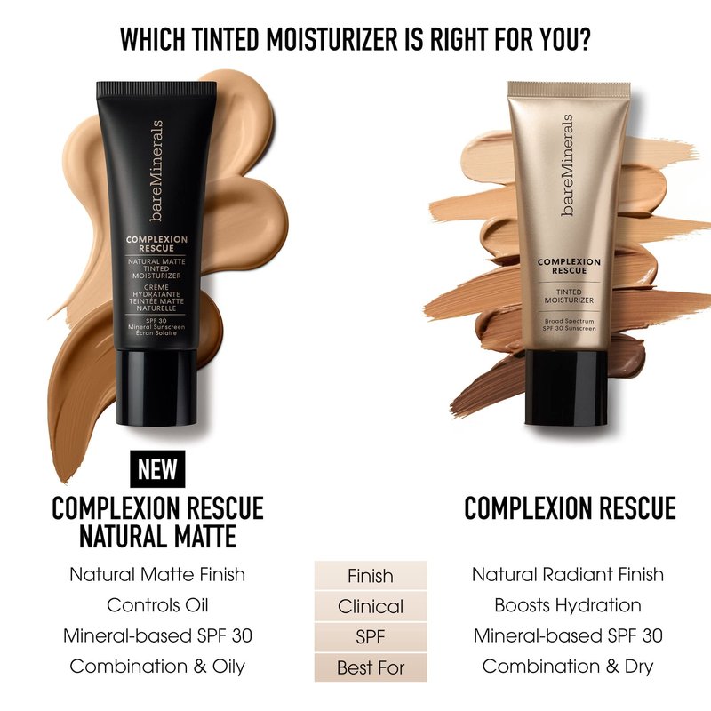 Complexion Rescue Natural Matte Tinted Moisturizer, Vanilla 02, Vegan, Cruelty-Free & Dermatologist-Tested