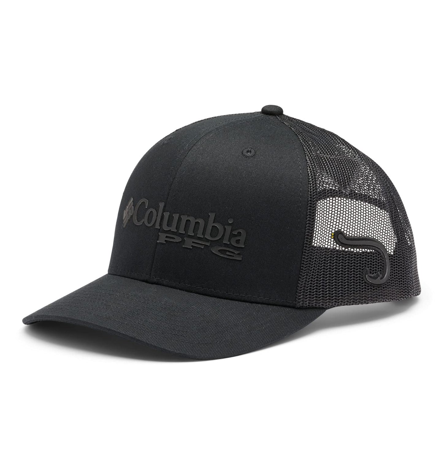Columbia Unisex PFG Mesh Snap Back Ball Cap, Black, Hook