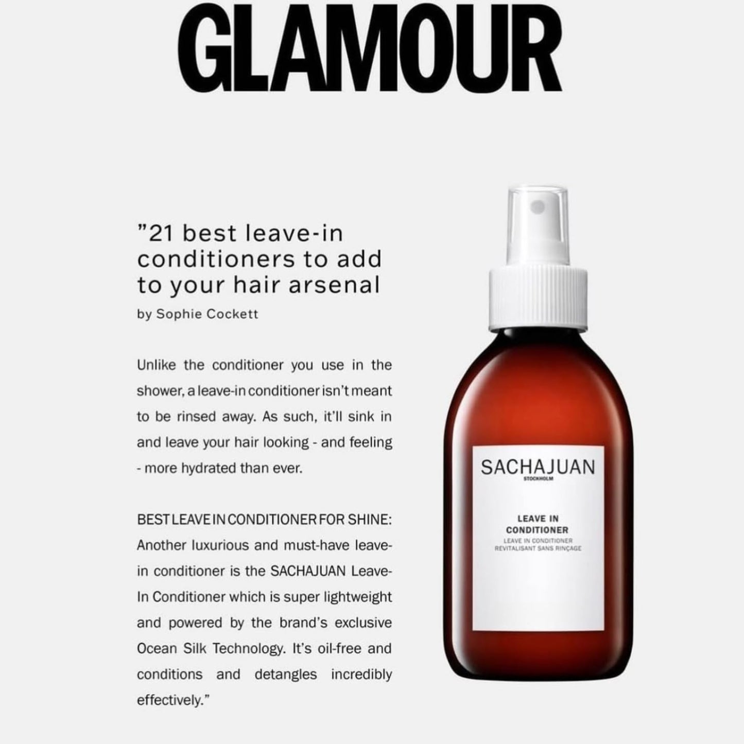 SACHAJUAN Leave-In Conditioner | Lightweight Hydration & Shine with Ocean Silk Technology | Detangles & Conditions | Weightless Care for Fine Hair | Vegan | 3.4 oz