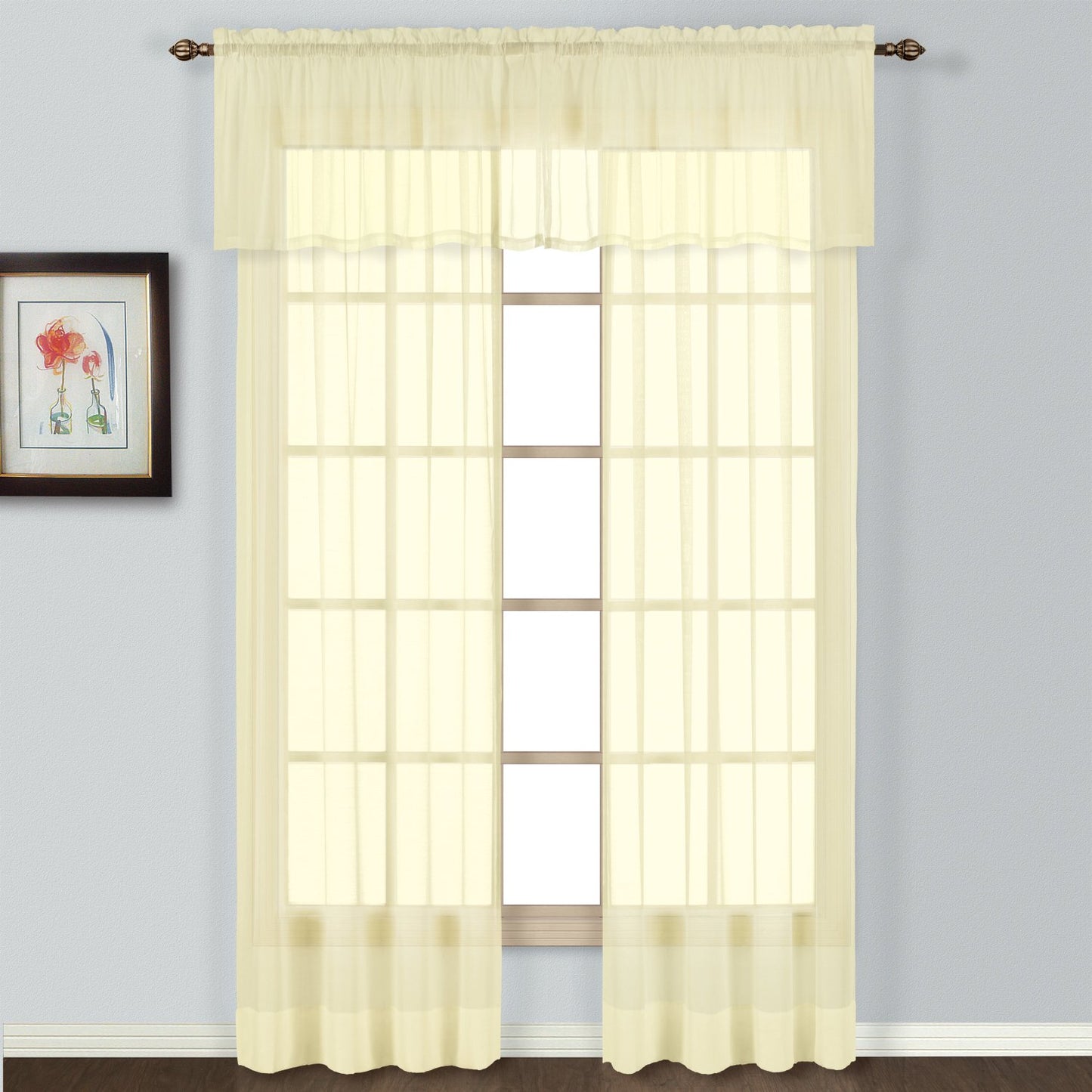 United Curtain Batiste Semi-Sheer Window Curtain Panel, 54 by 84-Inch, Yellow