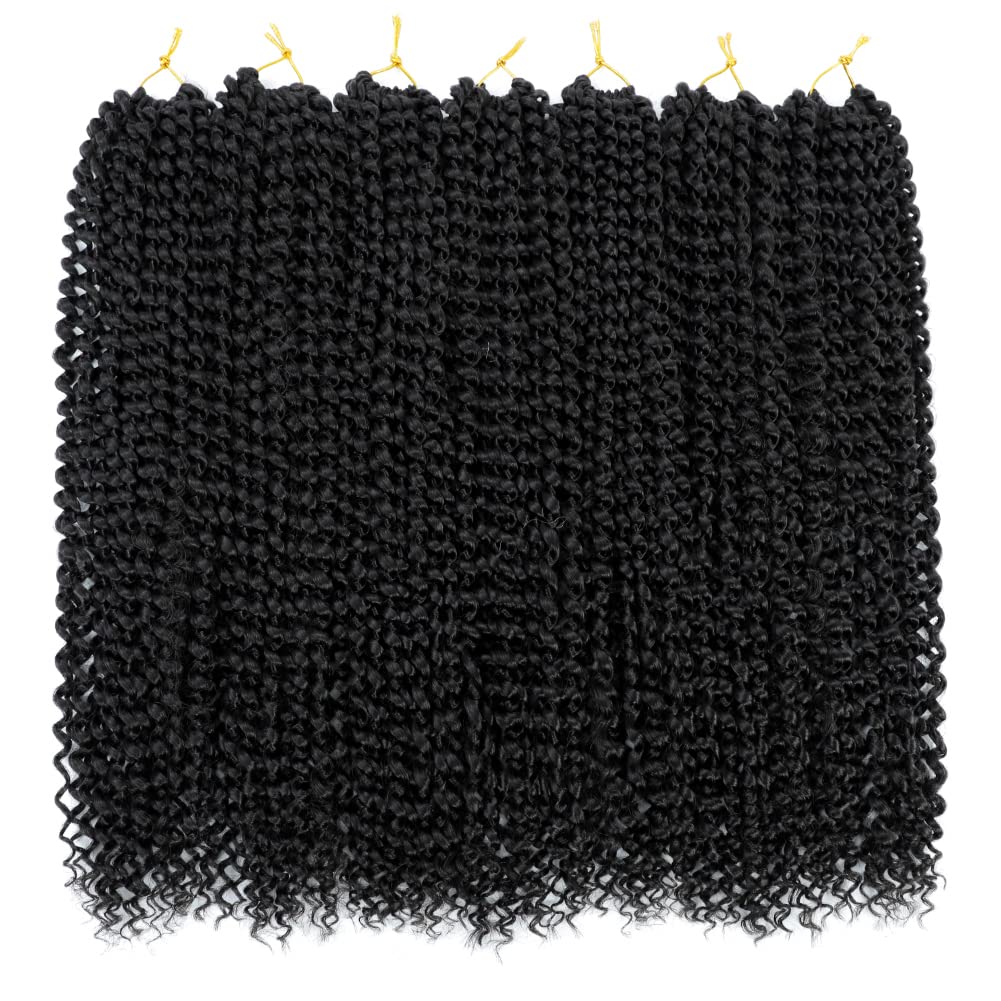 Passion Twist Hair - Water Wave Braiding Extensions for Butterfly Style Crochet Braids | 24 Inch, #1B (7 Packs)