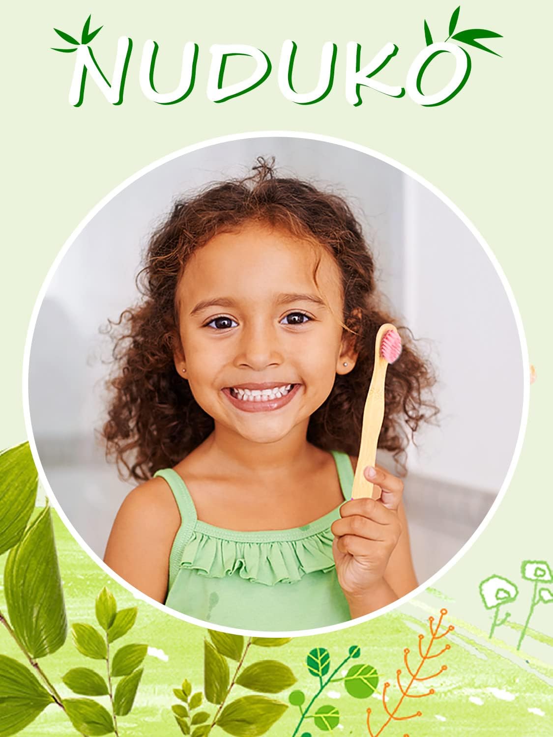 Biodegradable Bamboo Toothbrushes, 10 Piece BPA Free Soft Bristles Toothbrushes, Natural, Eco-Friendly, Green and Compostable