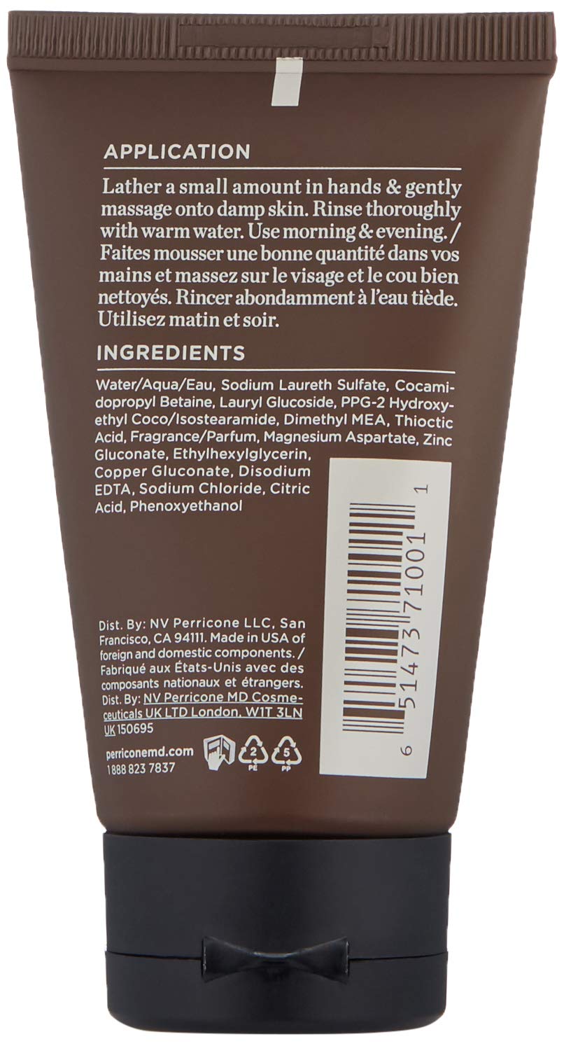 Perricone MD High Potency Classics Nutritive Cleanser - Gentle Gel Face Wash with ALA, AHAs, & Copper Complex - Soften, Hydrate, & Condition Normal to Dry Skin for a Refreshed Look and Feel - 2 fl oz