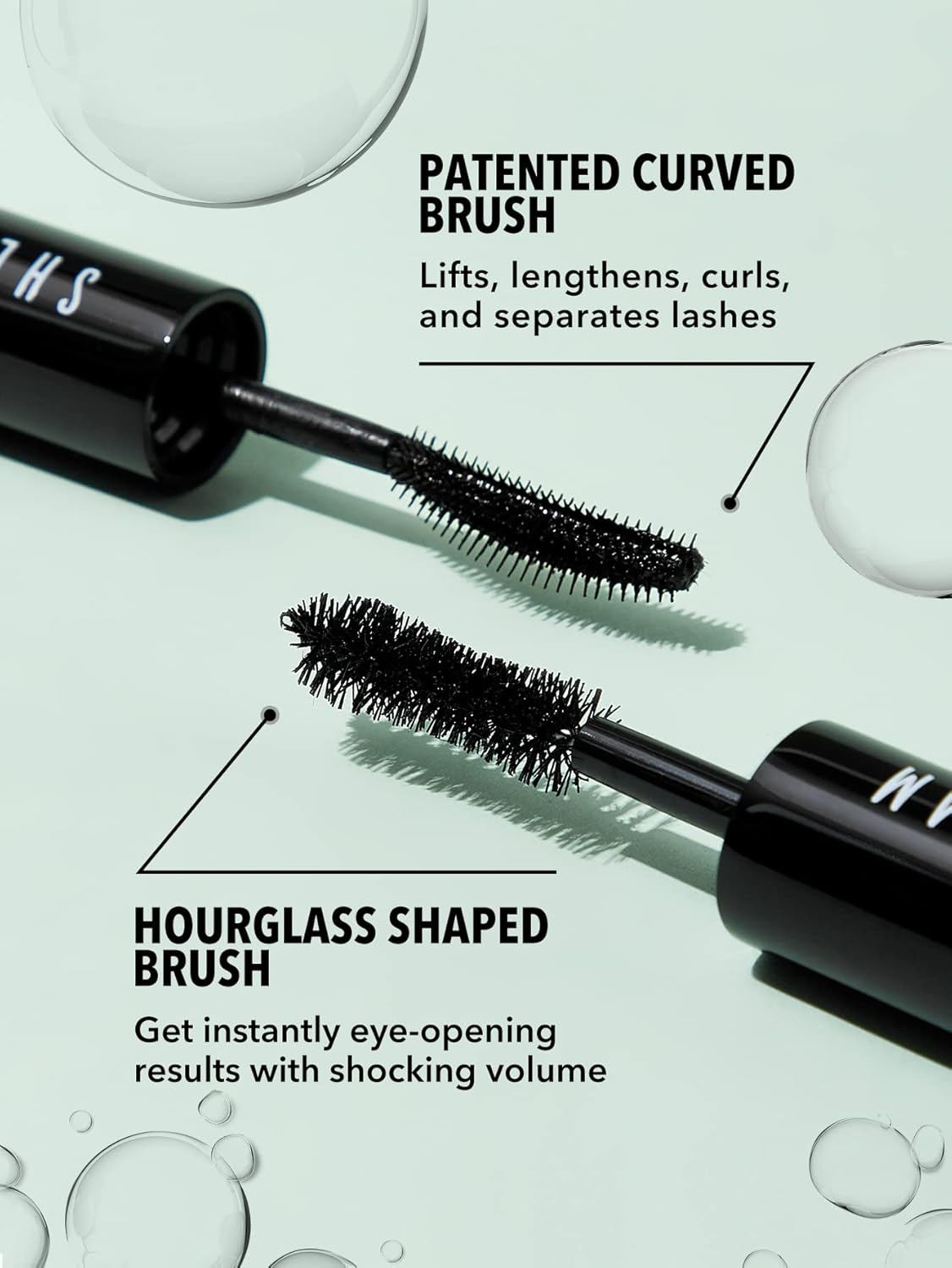 SHEGLAM 2 In 1 Black Volume and Length Waterproof Mascara Long Lasting Dual-Ended Tubing Eye Makeup