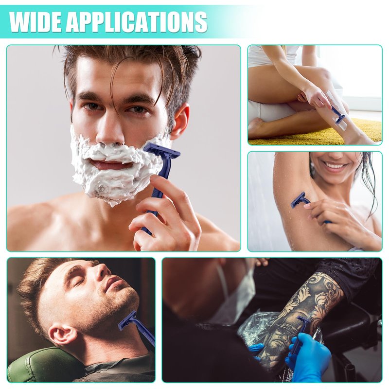 MAGDIY Disposable Razors Bulk for Men 100 Pack, Homeless Supplies Bulk, Twin Blade Mens Travel Supply Razor for Shaving, Safety Beard Shavers for Camping Bathing Hotel (Blue)