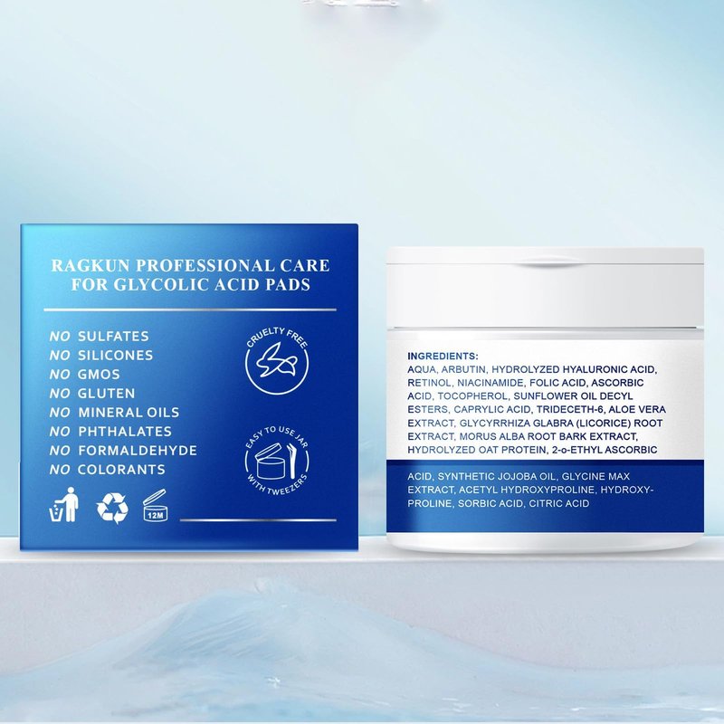 Retinol Cream for Face, Collagen Neck Creams for Tightening and Firming, Anti Aging Day & Night Facial Moisturizer for Women & Men, Instant Face Lift Wrinkle Cream 1.7 fl. oz with Glycolic Acid Pads