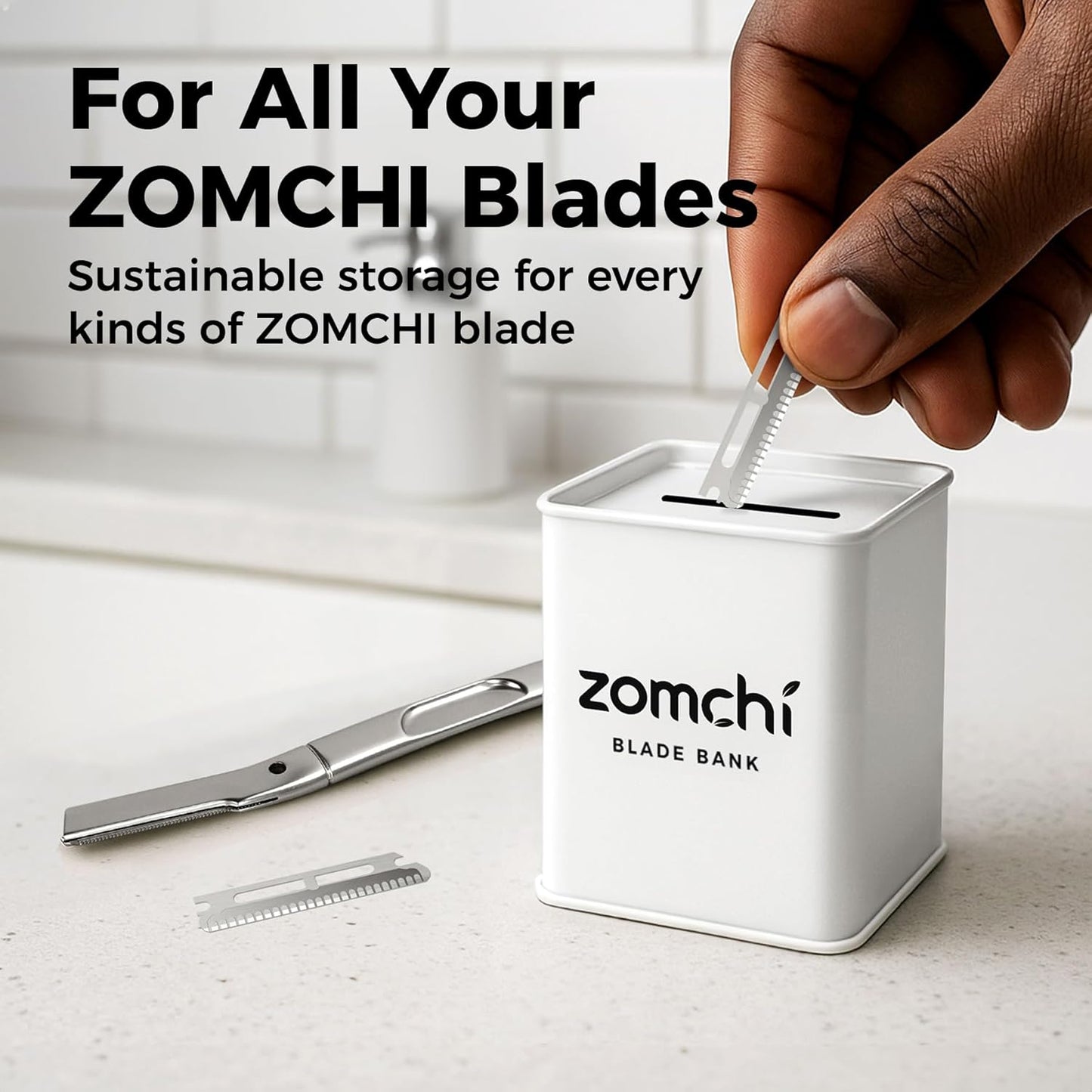 ZOMCHI Razor Blade Bank for Safety Razor Blade Storagement, Used Double Edge Safety Razor Blade Disposal Case (Black)