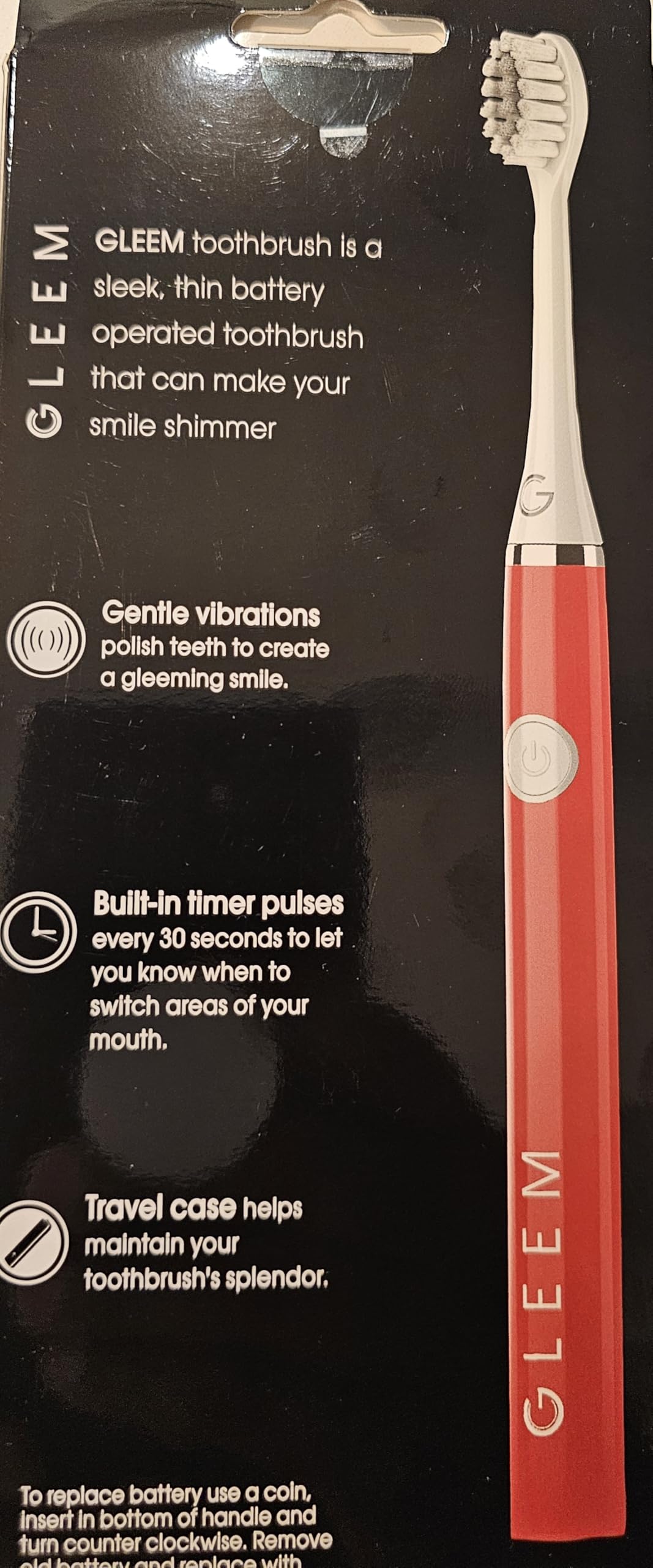 Gleem Power Toothbrush, 1 Count (Pack of 1), Pink