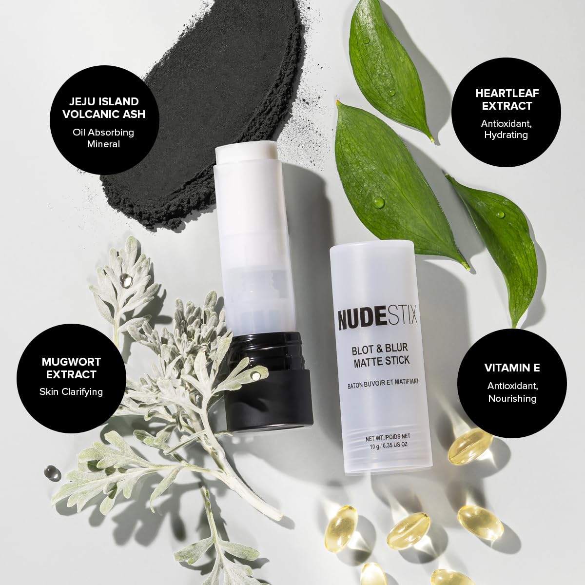 Nudestix Blot & Blur Matte Primer Stick – Lightweight Balm-to-Powder Formula for Shine Control, Pore Blurring & Makeup Prep | With Volcanic Ash, Silica & Vegan Skincare Actives