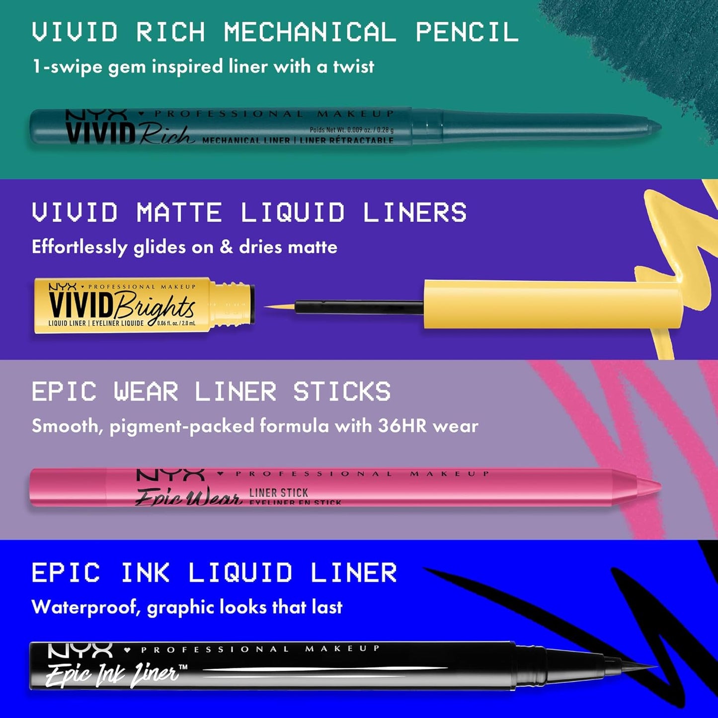 NYX PROFESSIONAL MAKEUP Mechanical Eye Pencil, Vivid Rich Mechanical, Creamy Retractable Eyeliner - Emerald Empire, Emerald Green Eyeliner