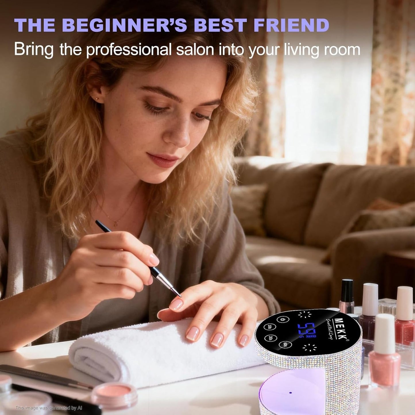 MEKK Mini UV Light for Gel Nails, 24W Cordless Flash Cure Nail Lamp