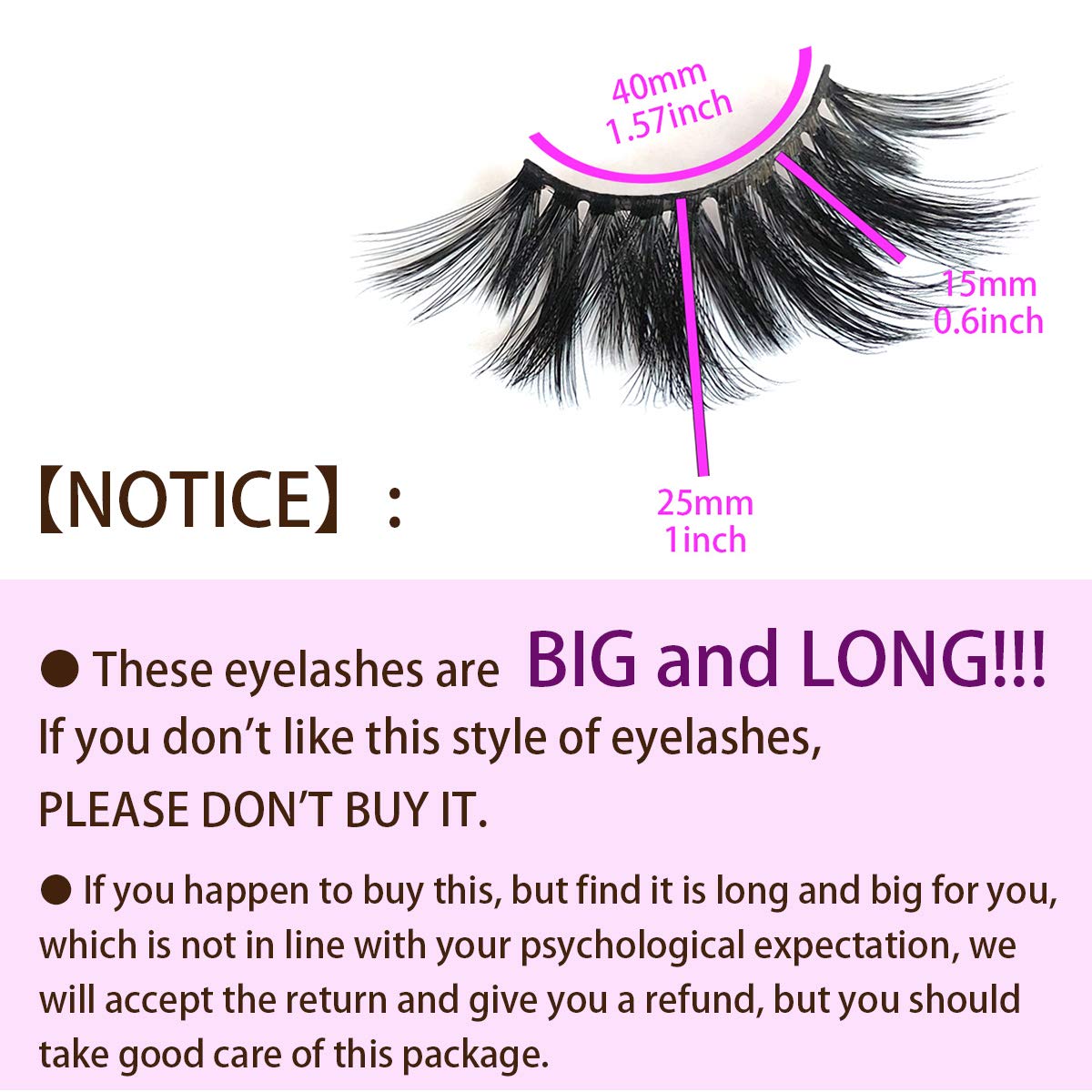 MIKIWI 25mm Lashes, Dramatic 6D Faux Mink Lashes, Fluffy Volume Eyelashes, Thick Crossed Lashes, Long Faux 25mm Mink Lashes (6D4-05)