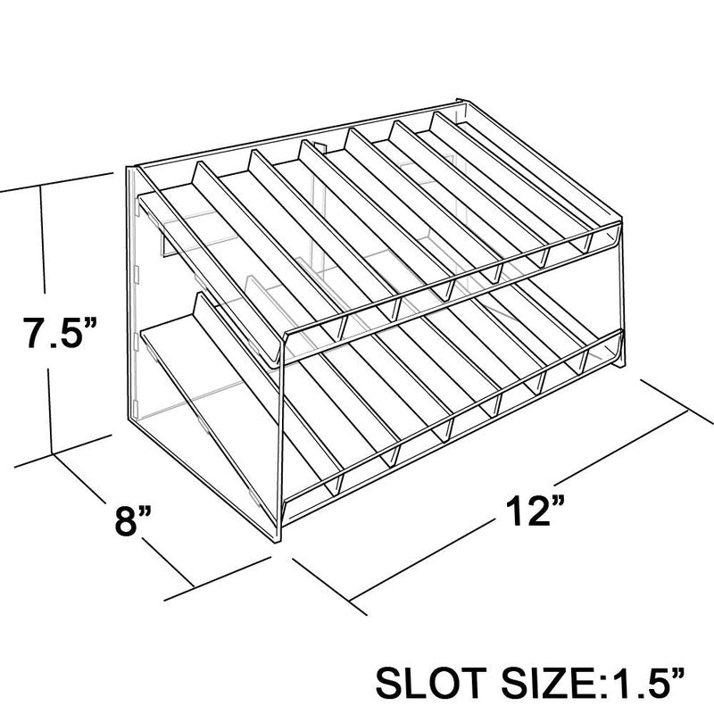 Azar Displays 222987 2-Tiered, 14 Compartment Cosmetic Tray