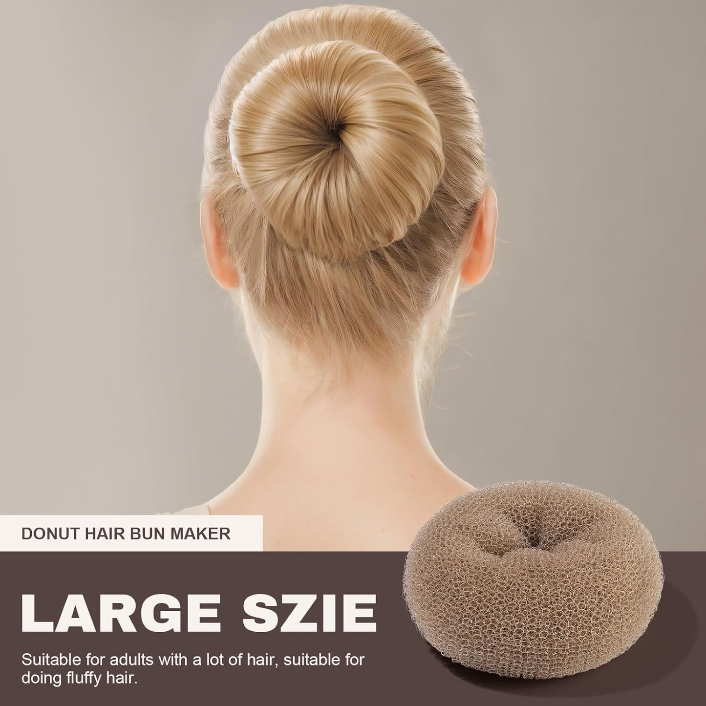 Teenitor Hair Donut, Hair Bun Maker, Black(Extra-large, Large, Medium and Small)