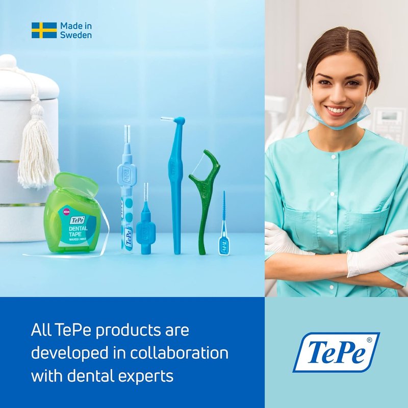 TEPE Interdental Brushes - 0.6 mm Blue - 25 Pack for Effective Oral Care