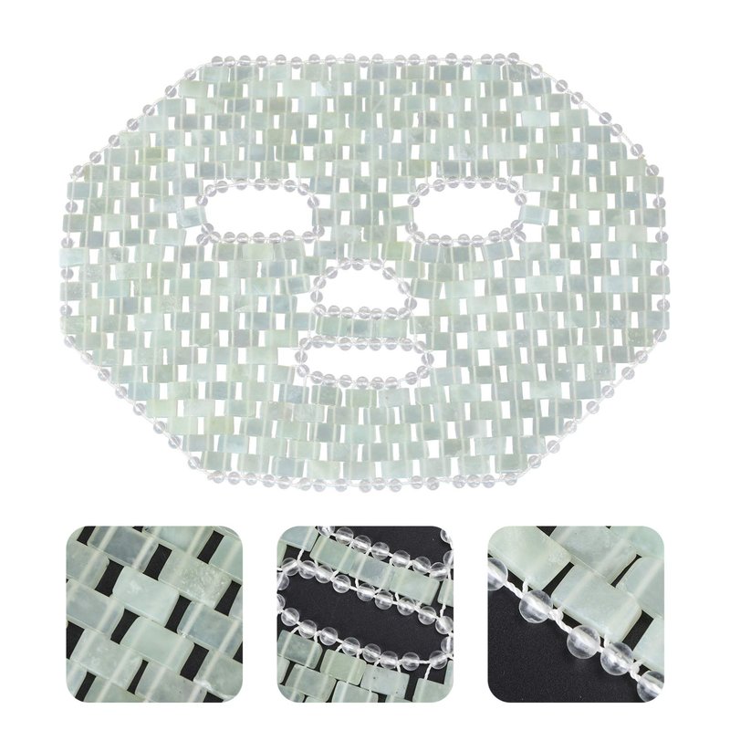FRCOLOR Natural Jade Facial Mask Stones Anti-Aging Sleeping Face Mask for Dark Circles Puffiness Relief and Skin Massage Tool