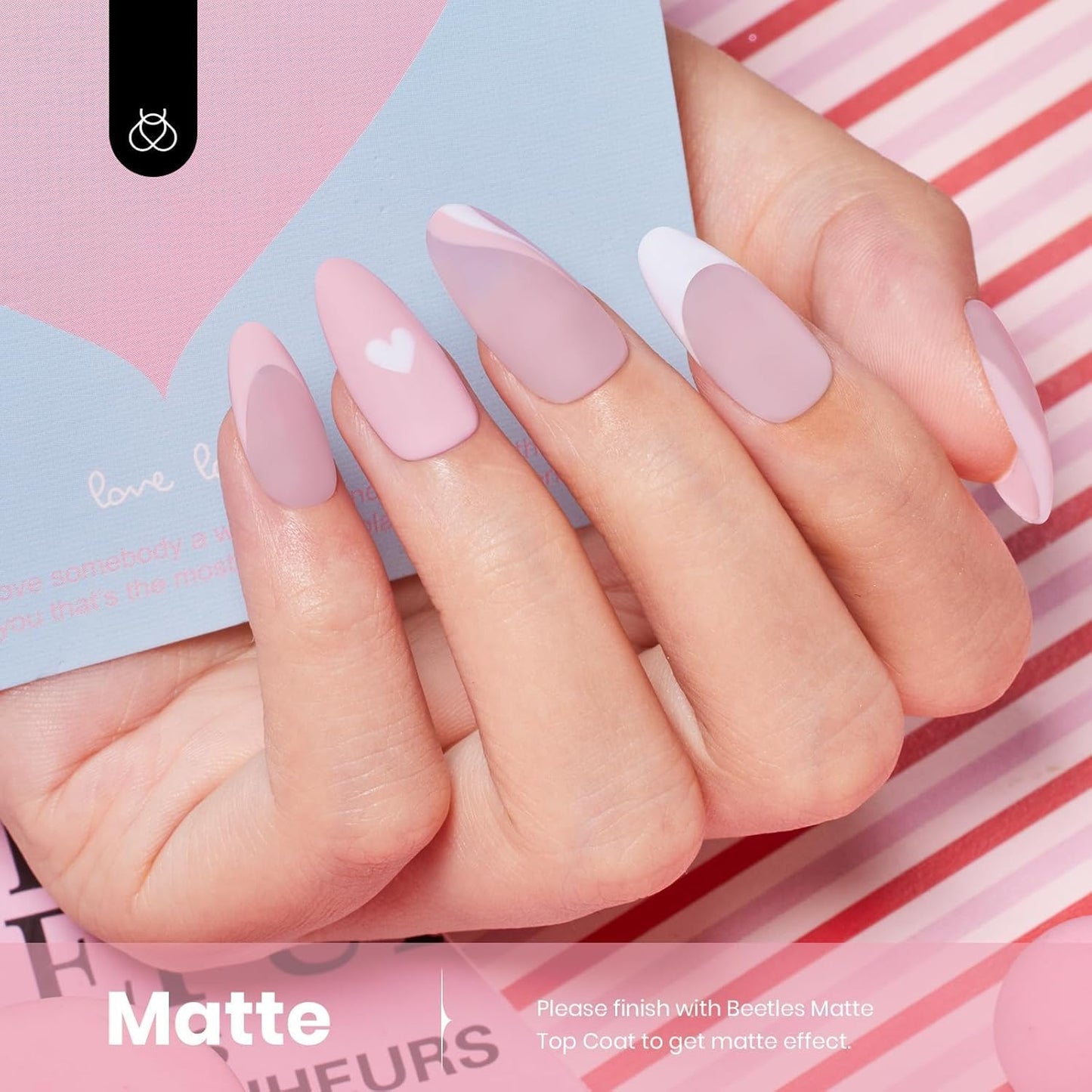 Beetles Red Gel Nail Polish 15ml 0.51 FL.OZ Red Color Soak Off U V LED 4th of July Gel Polish Nail Art Design Patriotic Manicure Salon DIY Home Colorful Bottle for Women
