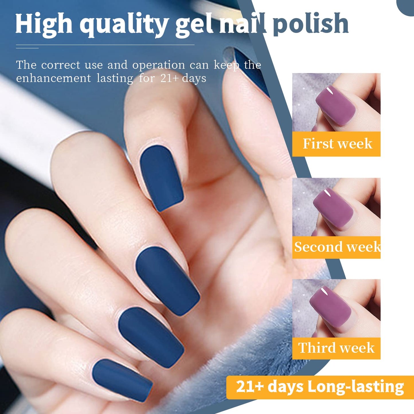 JODSONE Gel Nail Set 20+3 Colors High Shine Gorgeous Gel Polish Base Top Matte Coat Nice Gifts Show Charm