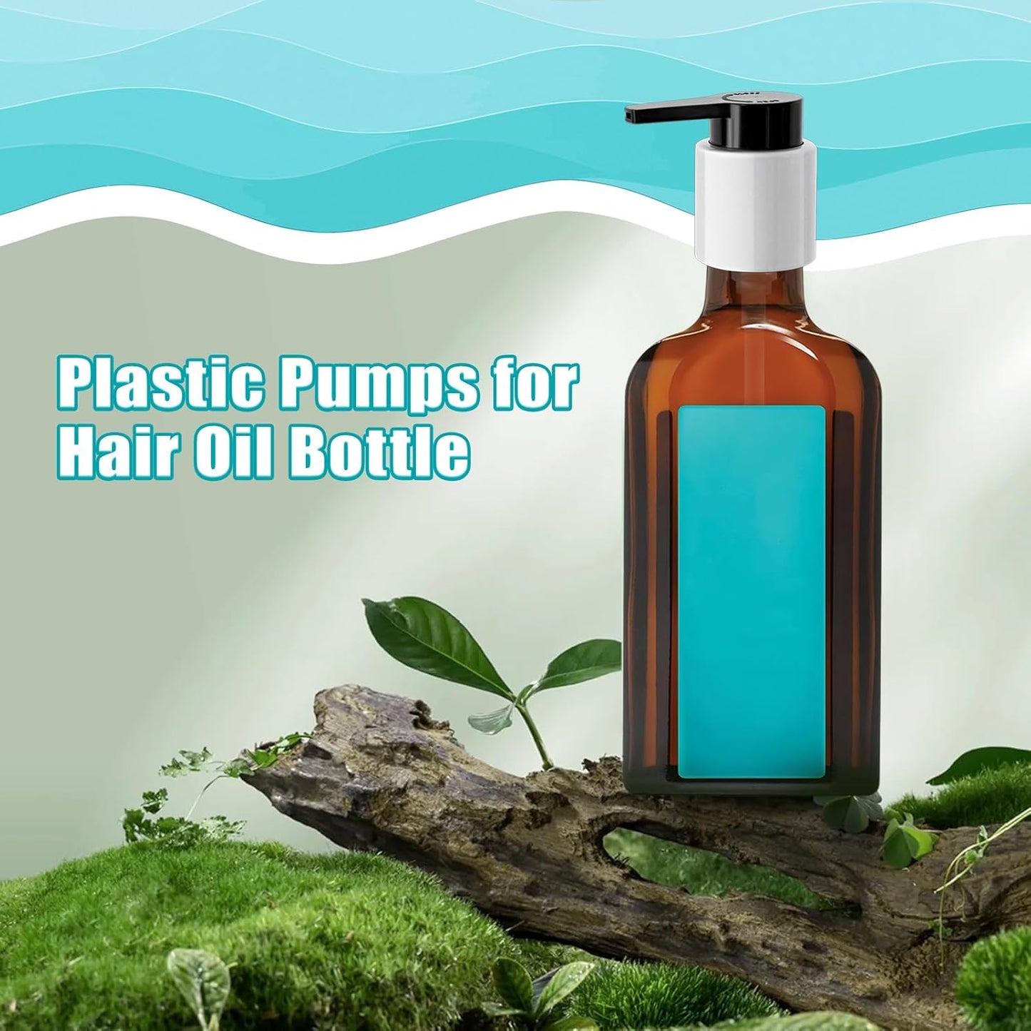 MOROCCANOIL Compatible Dispenser Pump Replacement - 2PCS Plastic Pumps with Lock Clip for Hair Oil Bottles | 1.7/3.4 Fl Oz