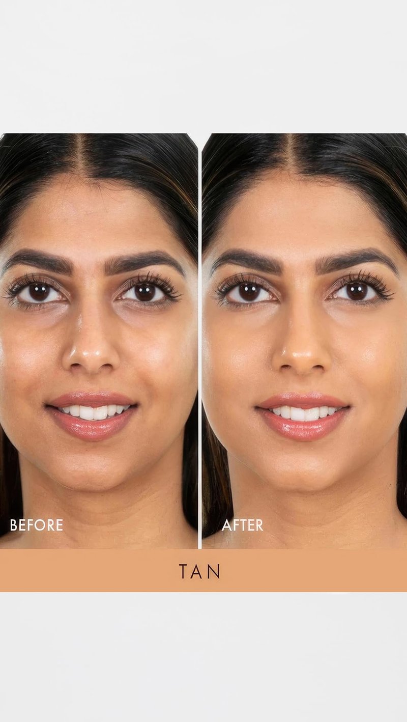 "Nude Illusion Liquid Foundation - Tan - Medium to Full Coverage Foundation with Niacinamide & Lotus Extract - Natural Skin Finish - Blurs, Conceals & Contours - Travel-Friendly Tube"