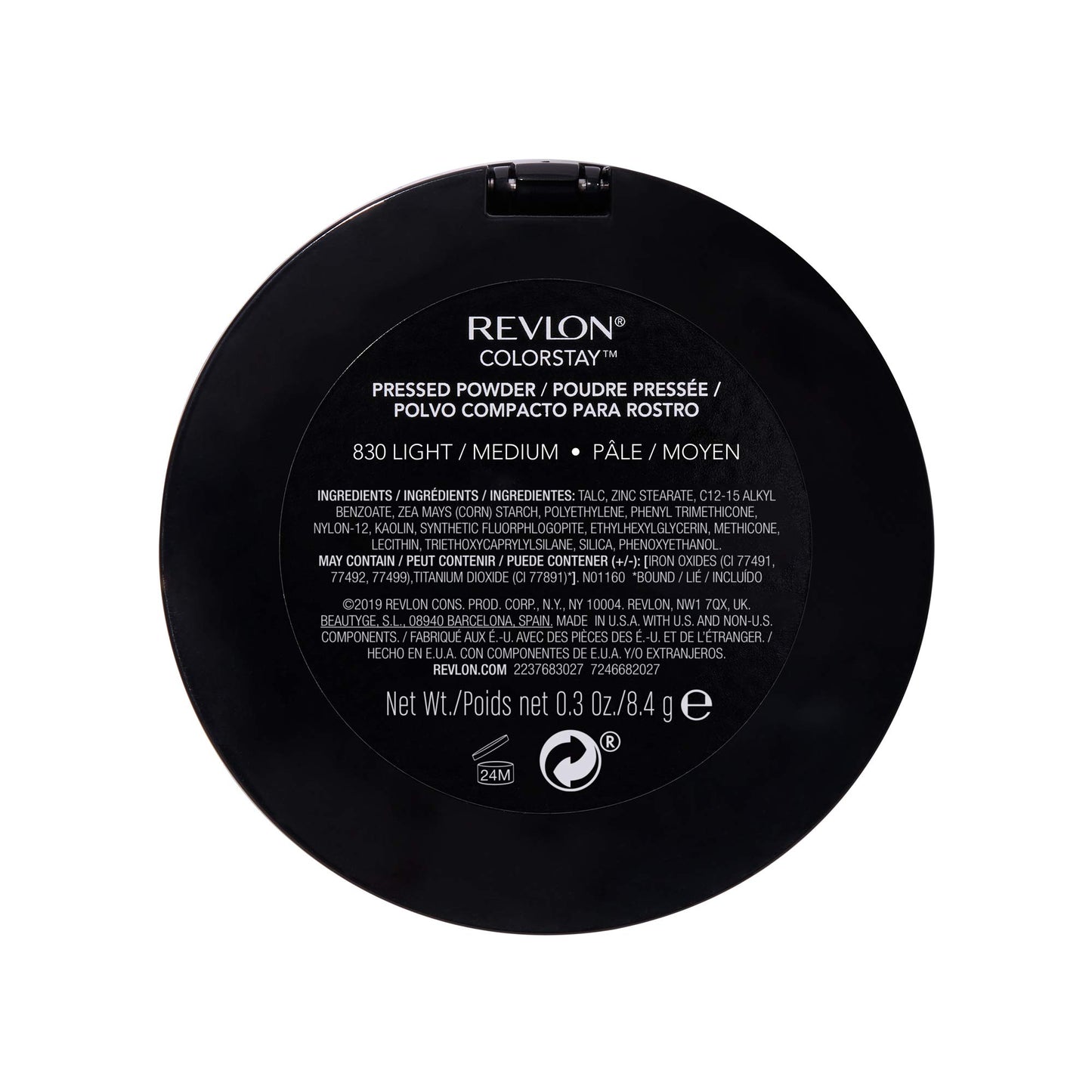 Revlon ColorStay Pressed Powder Face Makeup, Longwearing, Fragrance-Free, Noncomedogenic, 830 Light Medium, 0.3 oz