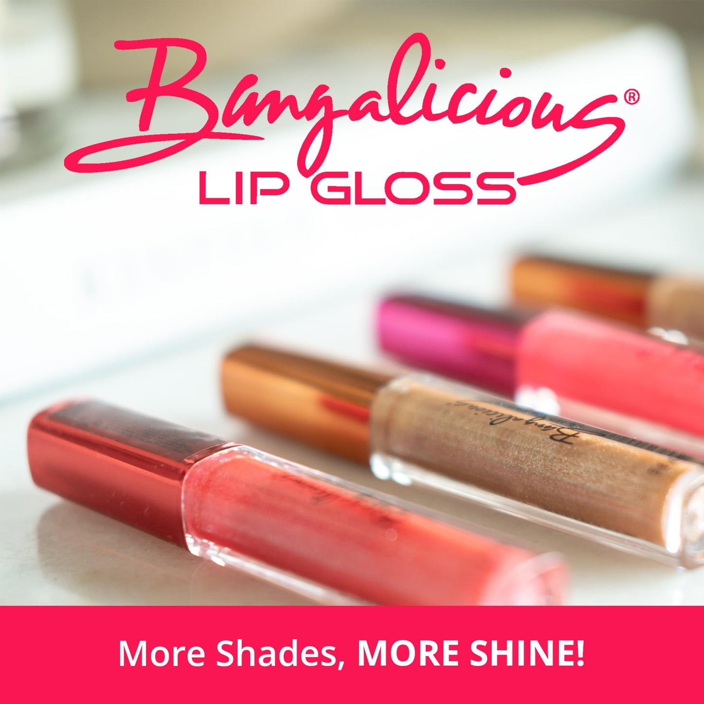 Bangalicious Scarlet Kiss Sheer Transparent Sparkle Lip Gloss for Women - Hydrating, Vitamin E Infused - Smooth Application, Clean Formula - Red Sheer Lipgloss, 1 Pack