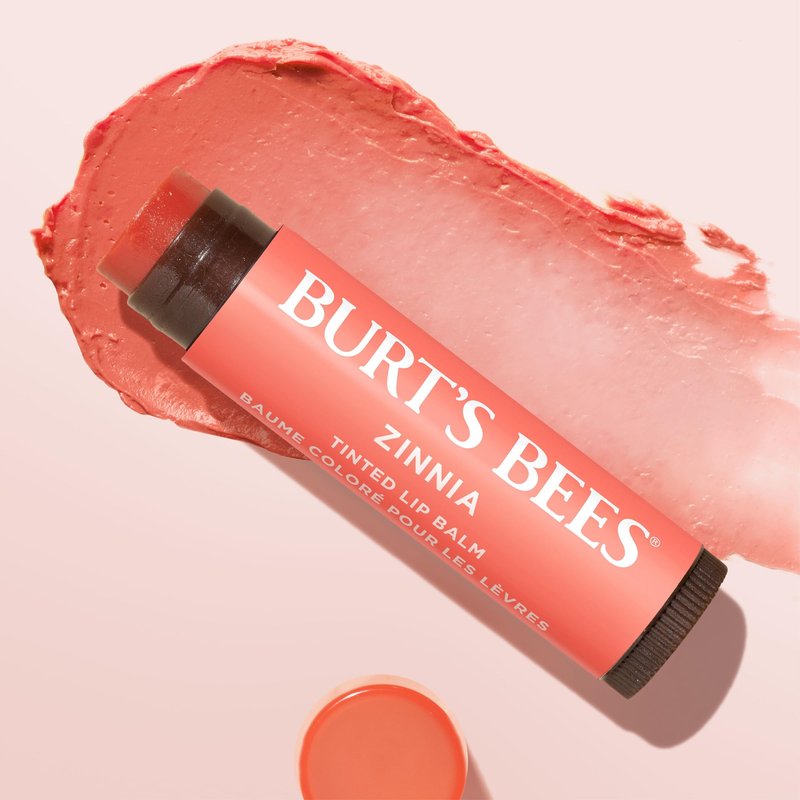 Burt's Bees 100% Natural Tinted Lip Balm, Zinnia, 0.15 Oz, Pack of 2