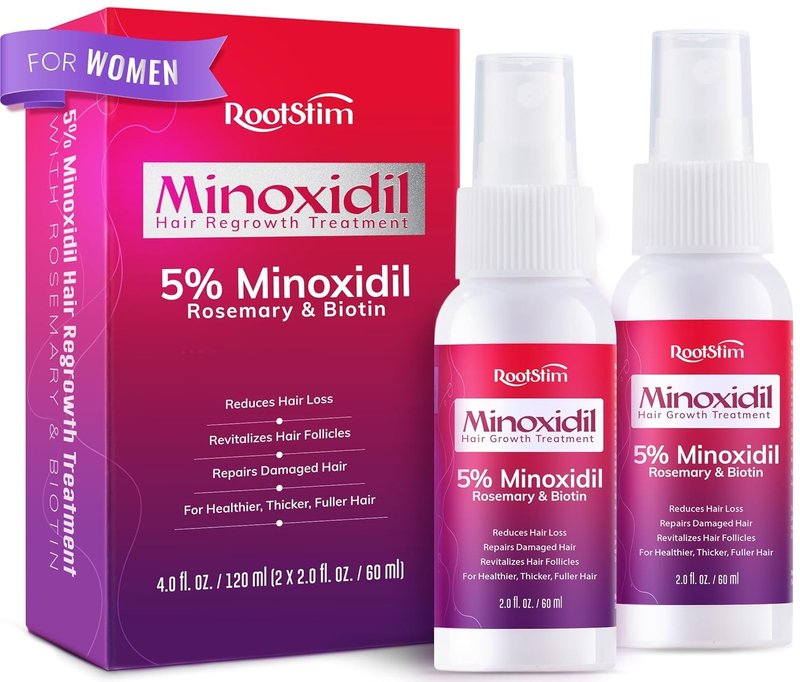Women's 5% Minoxidil Hair Growth Spray with Rosemary & Biotin, Helps Support Thinning Hair and Fuller-Looking Hair