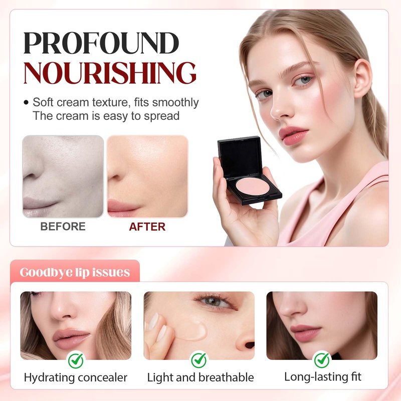 Under Eye Brightener Concealer, 2025 New Under Eye Brightener, Dark Circle Concealer, Moisturizing Waterproof Foundation with Makeup, Hydrating Eye Highlighter for Women (1Pcs)